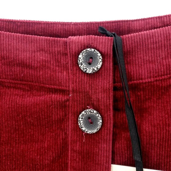 NUMPH Ruffle Corduroy Red Fired Berries Skirt - Picture 2 of 7